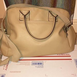 Oversized leather bag; purse or gym bag
